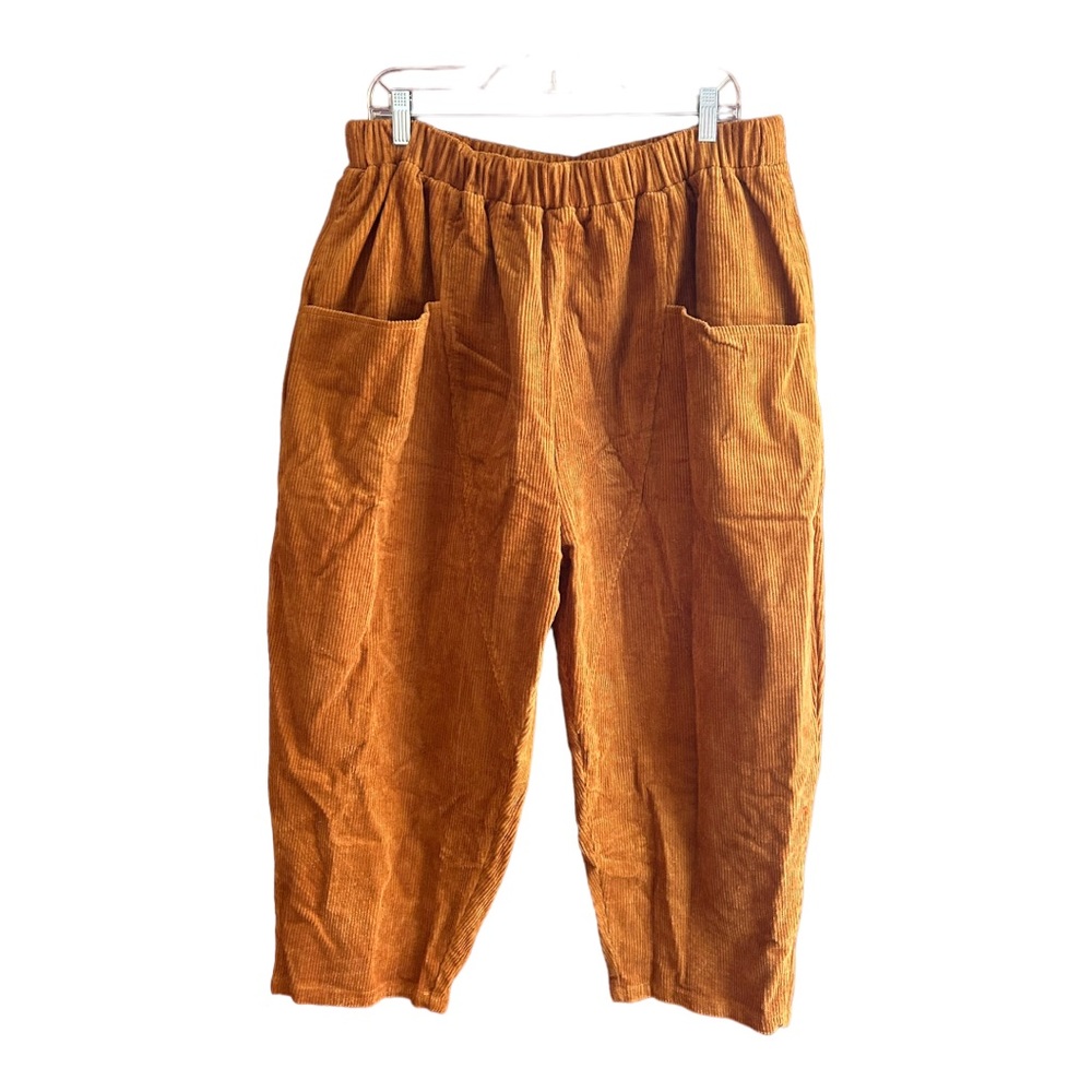 BUYKUD mustard color corduroy harem pants Size 2XL